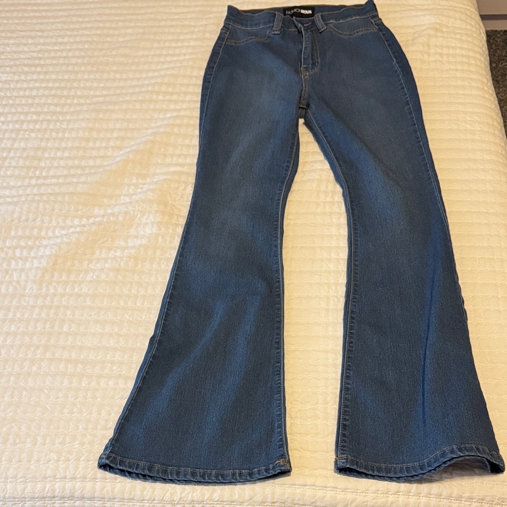 Fashion Nova Dark Blue Flare Jeans